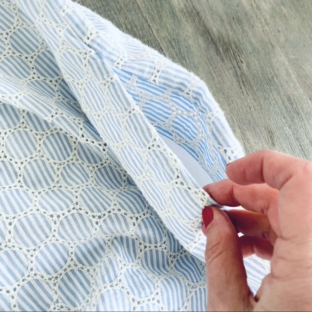 J. Crew Seersucker Eyelet Detail Shift Dress - Picture 7 of 8